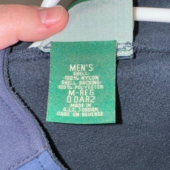 LL BEAN Mens Nylon Jacket Blue Soft Shell Fleece Lining Size Medium - Picture 3 of 6